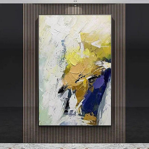 Hand Painted Oil Painting Simple Colorful Color Block Abstract Painting Canvas Art Room