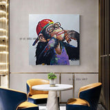 Hand Painted The The Gorilla Funny Face Modern Art Artworks Funny Cartoon On Canvas For Kids Room