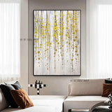 Hand Painted gold flower Modern Golden Flowers Canvas For Living room