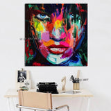 Hand Painted Canvas Painting Abstract Portrait Face Figure Wall Art