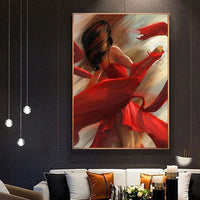 Hand Painted Character Oil Painting Modern Dancing Girl Abstract on Canvas Wall Art Art