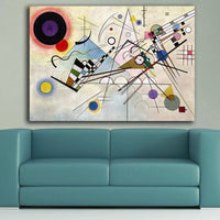 Hand Painted Modern Abstract Wall Art By Wassily Kandinsky Canvas Paintings Decor