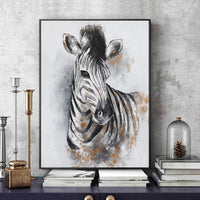 Hand Painted Oil Painting Animal Zebra Abstract Canvas for Livingroom Wall