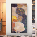 Hand Painted Gustav Klimt Goldfish Oil Paintings On Canvas canvass