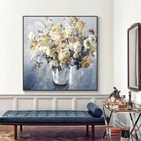 Hand Painted Oil Painting Hand Painted Knife Flower Canvas Painting Modern