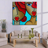 Hand Painted Oil Painting cartoon characters Abstract Canvas Wall