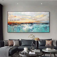 Artwork Hand Painted Of Abstract Landscape On Canvas