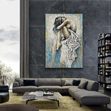 Hand Painted Naked Girl Oil Painting Retro Classic People Abstract Canvas Modern Room Decors