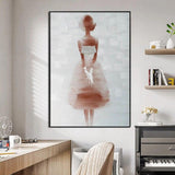 Hand Painted Modern Abstract White Dress Girl Oil Painting On Canvas Art