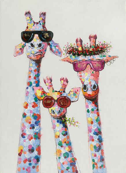 Hand Painted Canvas Painting abstract Giraffe Cartoon Animal Canvas Wedding Decoration Art picture