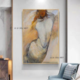 Abstract Hand Painted Girl Sexy Nude Woman Figure on Canvas and Art on the