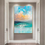 Hand Painted Landscape Decorative Oil Painting The Modern Minimalist Home Entrance Wall Mural Paintings