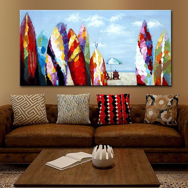 Hand Painted Colorful Landscape Oil Painting Abstract On Canvas