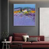 d Hand Painted Purple Flowers Art Oil Painting On Canvas s Painting