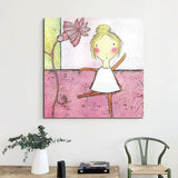 Hand Painted Oil Painting Cute Cartoon Characters Abstract Canvas Paintings Modern Children's Room Decors