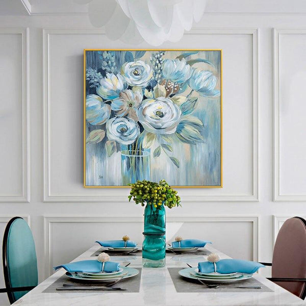 Hand Painted Abstract Flowers Art Oil Painting On Canvas Wall Art Wall Adornment Painting