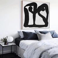 Hand Painted Oversized Abstract Painting On Canvas Art Canvas Painting Minimalist Art Black White Painting Decor