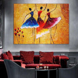 Abstract Dancing Girl Hand Painted Oil Painting on Canvas Figure Art Wall Poster Pictures for Living Room Home Decoration