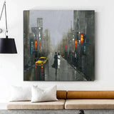 Hand Painted Oil Paintings Impression Retro Street People Abstract Painting Home Room Decoration Canvas