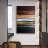 Abstract Hand-Painted Beautiful Brown Black Canvas Oil Painting Wall Art Fashion Tableaux Hallway Hotel