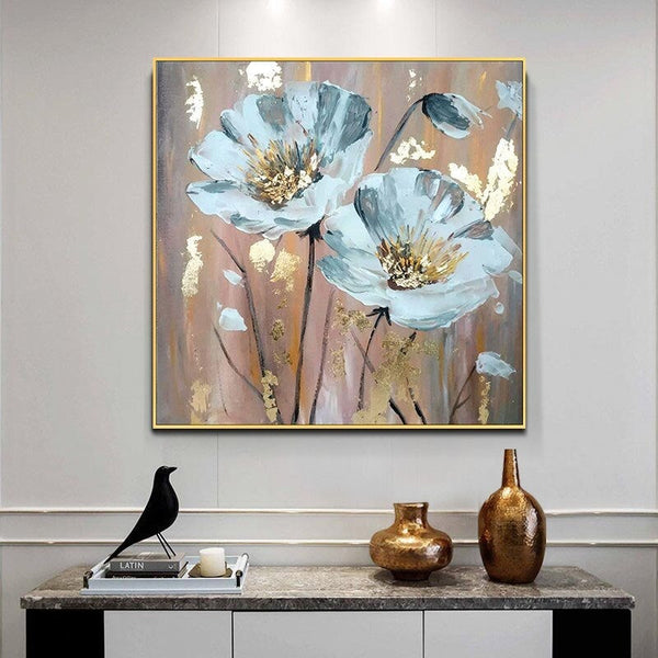 Hand Painted Oil Painting Classic Vintage Flower Abstract Canvas Hotel Size