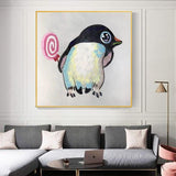 Cute Cartoon Penguin Hand Painted Oil Painting Modern Animal As