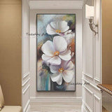 Hand Painted Oil Painting Palette Knife Classical Flowers Wall Decorative Item Textured Acrylic Canvas Wall Art Decoration