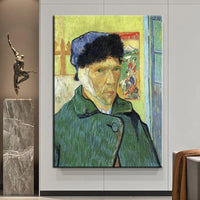 Hand Painted Van Gogh Self-portrait with ears cut off Impression Character Wall Art