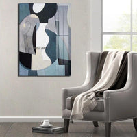 Hand Painted Abstract Wall Art Geometry Style Minimalist Modern On Canvas Decorative For Living