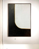 Hand Painted Black White Textured Oil Painting Gold Foil Canvas Minimalist Oversize Abstract Painting As