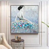 Abstract Beautiful Ballerina Hand Painted Oil Painting Canvas Posters Ballet Girl Wall Art Decorative Decor