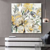 Oil Painting Hand Painted Painting Abstract Canvas Flowers Modern