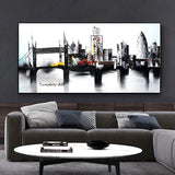 Hand Painted Landscape Oil Painting Urban Architecture Abstract Canvas Home Wall Decor