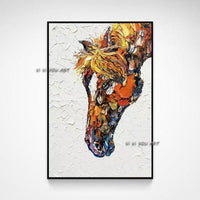 Hand Painted Abstract Wall Art Horse Minimalist Modern On Canvas Decorative