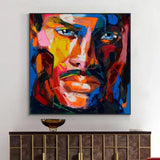 Hand Painted Cool Man Figure Knife Street Modern Abstract Best Quality Oil Painting Fashion Portrait Art