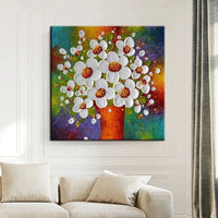 Hand Painted Modern Canvas Art Oil Painting Knife Flower Tree Painting For Home Hotel Decor