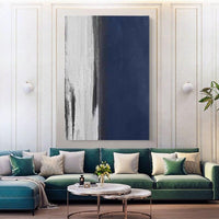 Blue Abstract Oil Painting Hand Painted Canvas Modern Art On Theative