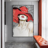 Hand Painted Canvas Pretty Woman Abstract Morden Hand Painted People Oil Painting On Canvas Art Decor