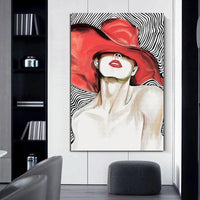 Hand Painted Canvas Pretty Woman Abstract Morden Hand Painted People Oil Painting On Canvas Art Decor