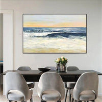 Hand Painted Impression Sunrise Sea View Landscape Oil Painting on Canvas Arts