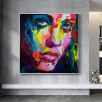 Hand Painted Francoise Nielly Palette Knife portrait Face Oil Painting s Mural