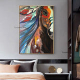 Hand Painted Oil Painting on Canvas Mural Animal Modern Fashion Horse Decors Bedroom