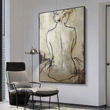 Hand Painted Oil Painting Abstract Characters Naked Girl Paintings Canvas Modern Wall Art Newest Wall Unframe Decoration