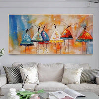 Abstract Oil Painting Dancing Girls Modern canvas paintings Decor Wall Art