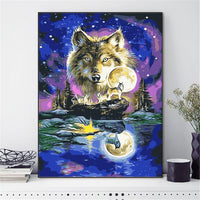 DIY Painting By Number Wolf Drawing On Canvas HandPainted Paint Art Gift DIY Painting By Numbers Animal Home Decoration Kits