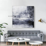 Black White Painting Abstract Painting Landscape Horizontal Wall Art Hand Painted Wall Art Art Canvas