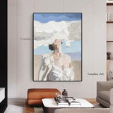 On Canvas Hand Painted Abstract Fashion Figure Abstract Oil Painting Hallway Hotel As