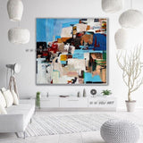 Hand Painted On Canvas Colorful Modern Abstract Bright Color For Office Bedroom