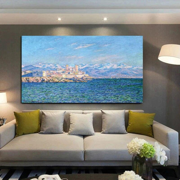 Hand Painted Canvas Painting Wall Art Painting Monet Antibes Afternoon Effect
