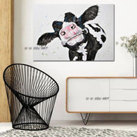 Art Animal Black And White Cow Canvas Art Canvas Painting Decoration